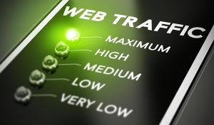 Illustration of maximum web traffic with green light