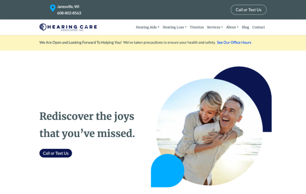 Hearing Care Audiology Website Homepage 